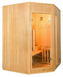 Sauna Finlandese ad Infrarossi 3/4 Posti 150x150 cm H200 in Legno di Abete Zen 3C