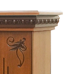 Camino Elettrico da Pavimento 103,5x110x30 cm Effetto Fiamma 2000W Napoli & Meridian Noce