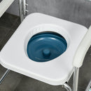 Sedia WC per Anziani e Disabili con Ruote con Secchio Rimovibile in Alluminio Bianco 