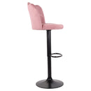 Set 2 Sgabelli 38x38x60/80 cm in Velluto Base Nera Cipria