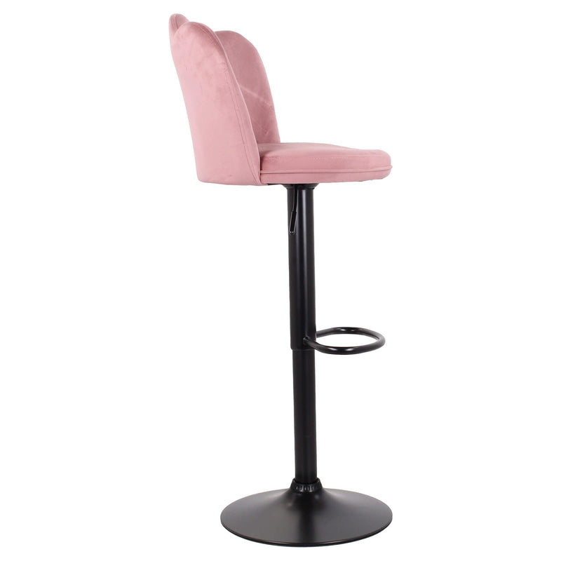 Set 2 Sgabelli 38x38x60/80 cm in Velluto Base Nera Cipria