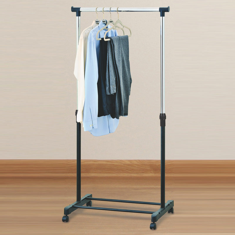 Stender Appendiabiti Singolo 88x43x170 cm in Metallo e Plastica Nero