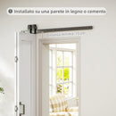 Porta Scorrevole a Libro Pieghevole a Portafoglio 70x210 cm con Superficie Verniciabile in MDF e Acciaio Bianco      