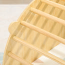 Arco Montessoriano 3 in 1 per Bambini da 18-48 Mesi Arrampicata Tavolino e Dondolo con Cuscino in Pino Color Legno      