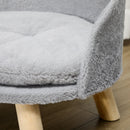 Divano per Cani e Gatti Rotondo con Cuscino in Tessuto di Peluche e Legno Ø40,5x33 cm Grigio