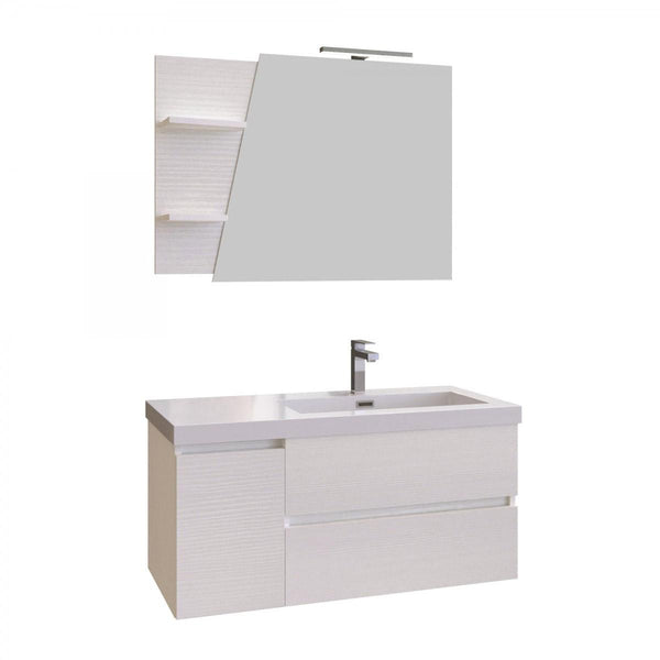 Mobile Bagno Sospeso 100 cm Lavabo e Specchio Bonussi Pegaso Bianco acquista