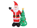Babbo Natale con Albero di Natale Gonfiabile 183 cm con Luci LED