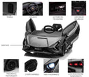 Macchina Elettrica per Bambini 12V con Licenza Lamborghini Sian FKP 37 Nera Metallizata