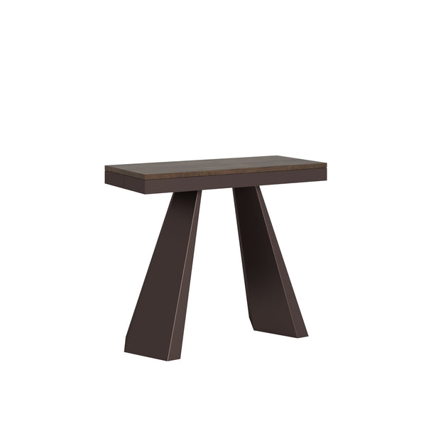 Consolle Allungabile 90-300x40x77 cm in Nobilitato Marrone sconto
