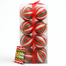 Box 16 Palline di Natale per Albero Sfere Natalizie Bianco Rosso e Verde da 8 cm