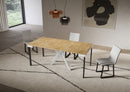 Consolle Allungabile 90-300x40x77 cm Saki Evolution Quercia Natura Gambe Bianche 