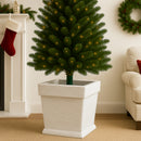 Base Albero di Natale Vaso Bianco Supporto 30x30x35 cm con Attacco Universale