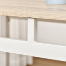 Set da Pranzo Tavolo e 4 Sedie in Metallo e MDF Bianco e Legno 