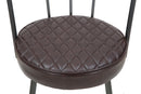 Poltrona Iron Line 52x58x75 cm in Ferro e Spugna e PU Marrone e Grigio