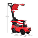 Macchina Cavalcabile a Spinta per Bambini 85,5x40,5x95 cm con Licenza Mercedes Benz G350 Tettuccio e Maniglia in PP Rosso  