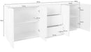 Credenza 4 Ante + 3 Cassetti 224,1x44,2x86 cm Ping Cemento Bronx