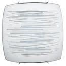 Plafoniera 1xE27 Ganci Cromo Vetro Lastra Bianco Decorato Righe Orizzontali E-Energy Manuela