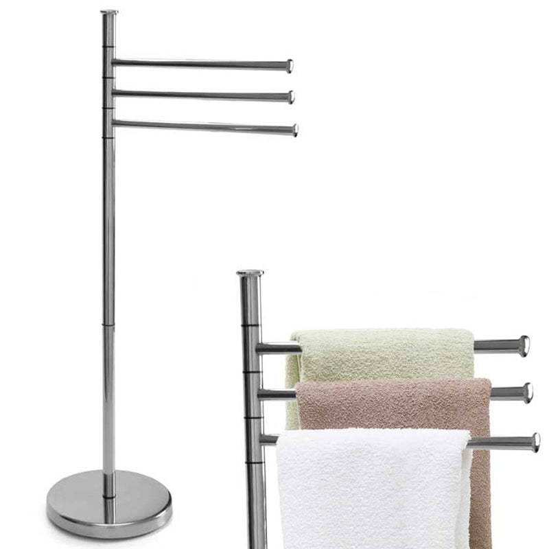 Piantana Portasciugamani Parigi da bagno 3 Bracci in Metallo Cromato 20 x 83 cm