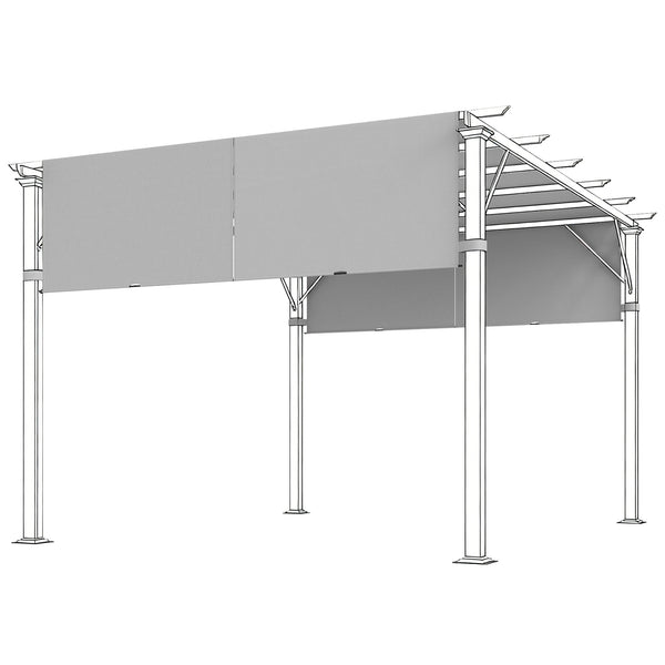 Copertura per Pergola 300x300 cm 2 Teli 488x122 cm in Poliestere UV30+ Grigio Chiaro acquista
