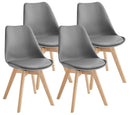 Set 4 Sedie 52x48,5x82 cm in Similpelle e Legno di Faggio Tommy Grigie