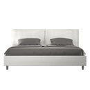 Letto Matrimoniale Imbottito in Similpelle Antea Large Bianco Varie Misure
