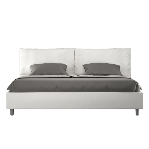 Letto Matrimoniale Imbottito in Similpelle Antea Large Bianco Varie Misure prezzo
