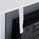 Camino Elettrico da Pavimento 113x26,6x87,5 cm Effetto Fiamma 2000W Bianco