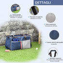 Trasportino per Cani e Gatti 47x20x28 cm in Oxford con Rete Traspirante Blu