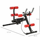 Panca Addominalli 2 in 1 117x46x70 cm con Bande Elastiche e Monitor LCD Nera