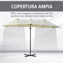 Ombrellone da Giardino Doppio 440x270x250 cm in Poliestere Beige