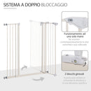 Cancelletto di Sicurezza per Cani 86x104,1 cm in Metallo e Plastica Bianco