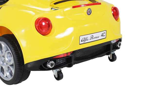 online Macchina Elettrica per Bambini 12V con Licenza Alfa Romeo 4C Gialla