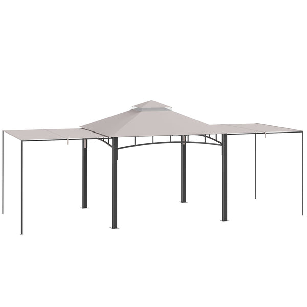 Gazebo da Giardino 3x3m con Tenda Parasole Laterale Cachi sconto