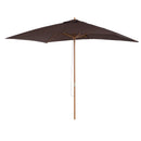 Ombrellone da Giardino 2x2,95 m Palo Ø38 mm in Legno Marrone