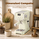 Macchina Caffè Espresso Semiautomatica 20 Bar 1350 W con Lancia Montalatte 1 o 2 Tazze Acqua Calda e Scaldatazze in Acciaio Inox e ABS      