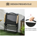 Sedia per Esterni Pieghevole 54x59x78 cm Seduta in Tessuto Oxford e Acciaio  Nero  