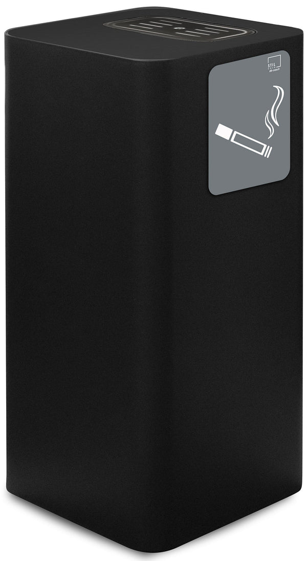 Pattumiera Per Raccolta Rifiuti 30x30xh65 cm In Acciaio Verniciato con Vaschetta Superiore Nero acquista