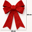 Fiocco Natalizio Fuoriporta 45x60 cm in Tessuto Rosso      
