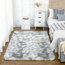Tappeto Moderno 200x120 cm in Poliestere Grigio Chiaro