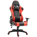Sedia da Gaming Ergonomica in Similpelle Altezza Regolabile con Cuscino  Nera e Rossa