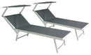 Set 2 Lettini Prendisole da Giardino in Alluminio Vandi Grigio