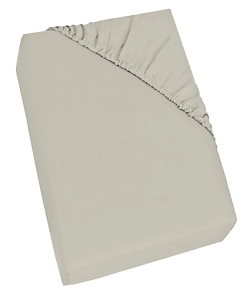 Lenzuolo Sotto con Angoli ed Elastico Tinta Unita Panna