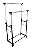 Stand Appendiabiti 85x44x90/160 cm in Acciaio Nero