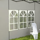 Set 2 Pareti Laterali per Gazebo 3x3m e 3x6m con Finestre 293x193 cm in PE e Plastica Bianco