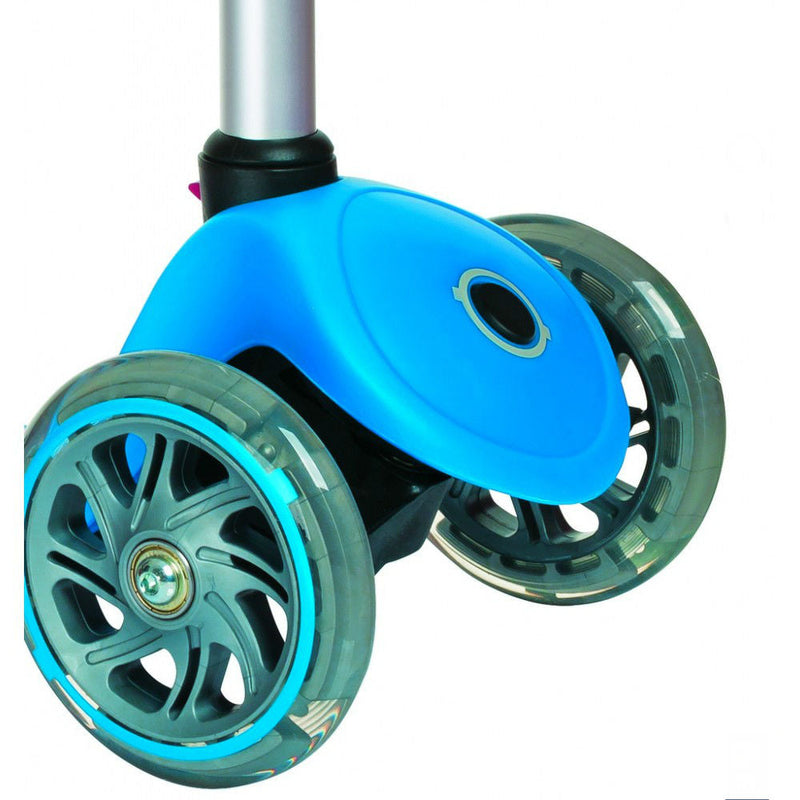 Monopattino a 3 Ruote a LED 3 Altezze Max 50Kg Globber PRIMO Fantasy Lights Up Happy Blu