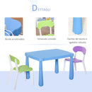 Set Tavolino con 2 Sedie per Bambini in Polipropilene Multicolor