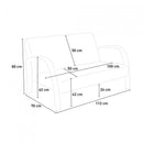 Divano 2 Posti 112x70x80 cm in Legno e Tessuto Grigio Scuro