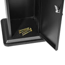Posacenere a Colonna con Cestino 34,5x119,5x31 cm in Metallo Nero Opaco 14L per Interno Esterno