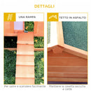 Conigliera da Esterno 309x79x86 cm in Legno Tetto Verde