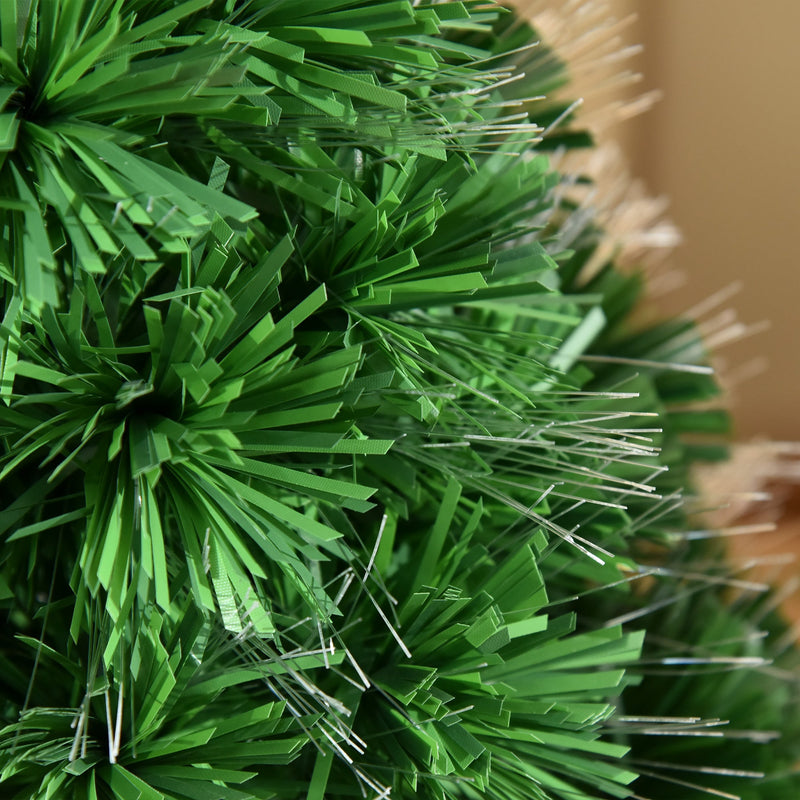 Albero di Natale Artificiale 90 cm 90 Rami in PVC e Fibra Ottica Verde 